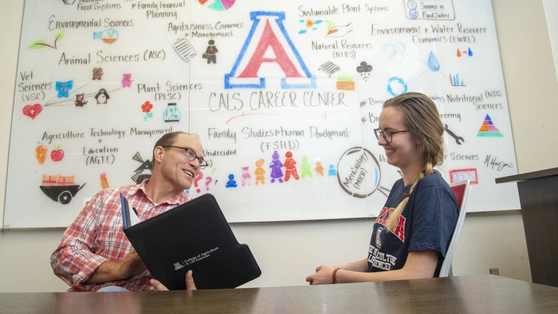 student at the career center