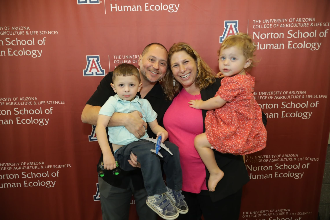 Award winner with her family 