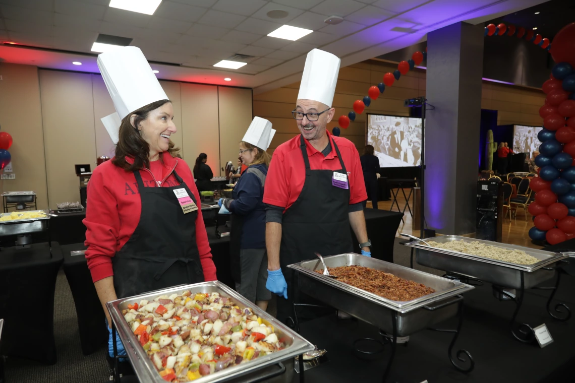 Department Heads Serving Breakfast 