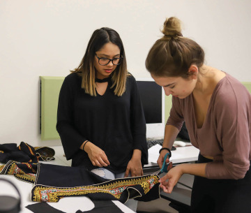 Norton students work with textiles