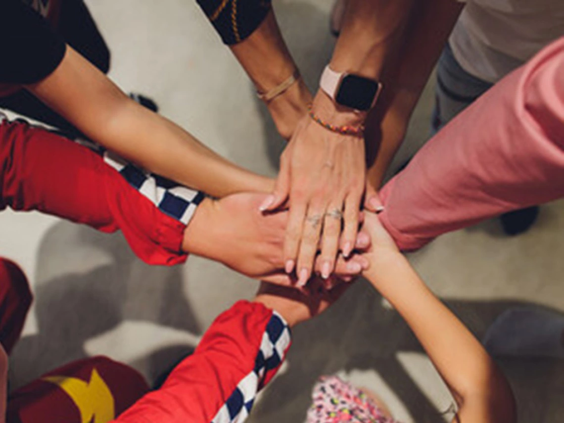 hands together in a circle